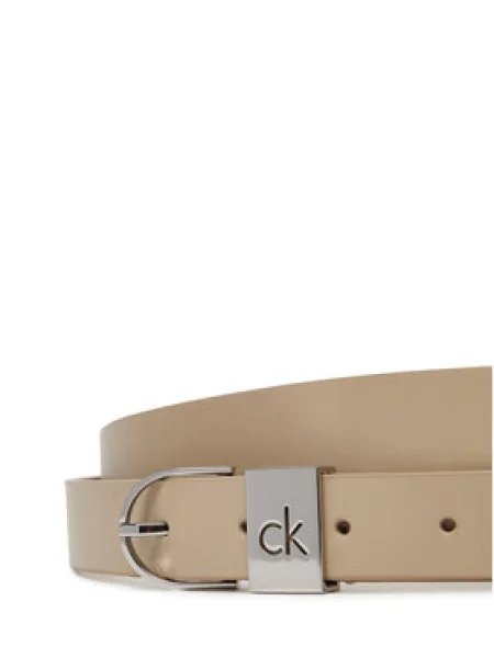 Remen Calvin Klein Ck Loop Rnd Buckle bež