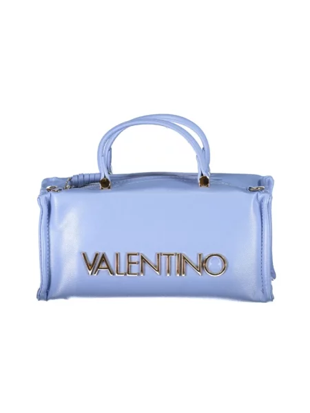 Lniana torebka Valentino By Mario Valentino biznesowa niebieska