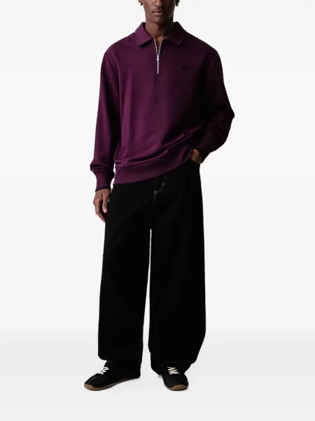 Поло тениска Fred Perry бродирана виолетово