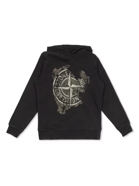 Bluza z kapturem dziecięca Stone Island czarna