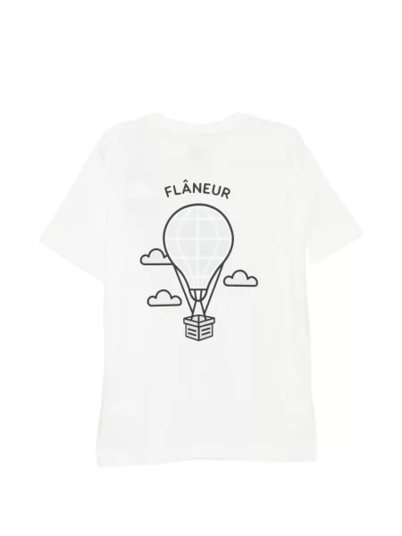 Tricou Flâneur cu imagine alb