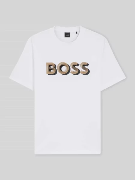 BOSS t-shirt z nadrukiem biały