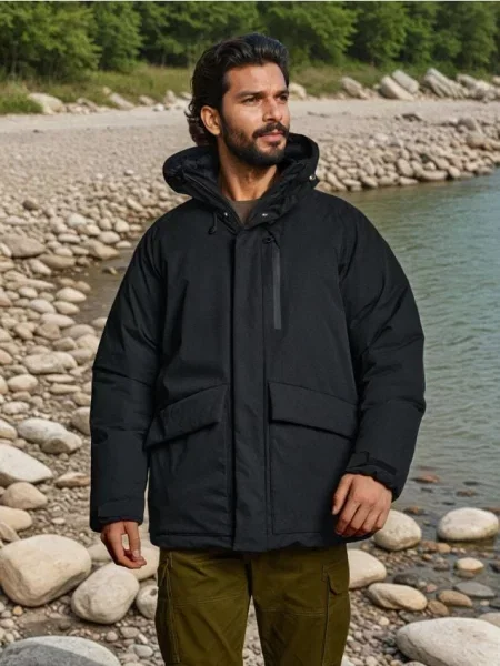 Sinsay Zateplená bunda s kapucí černá