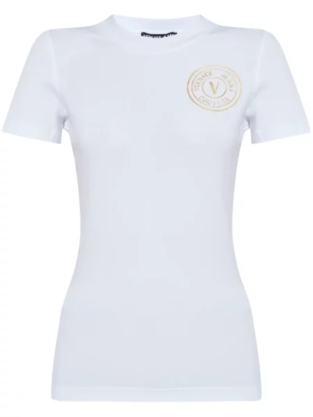 Tricou Versace Jeans Couture cu imagine alb