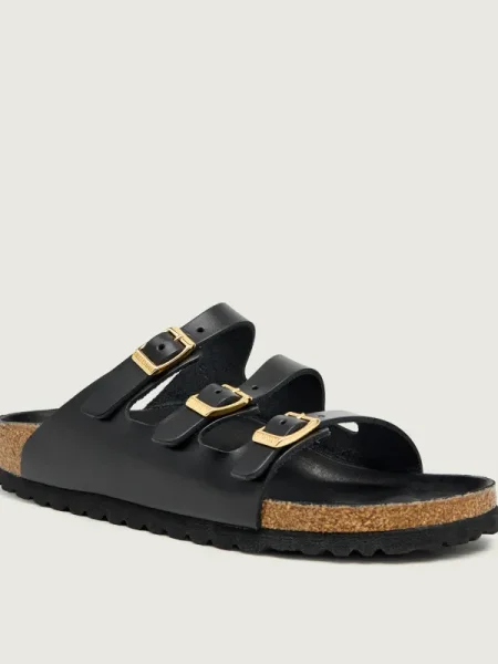 Birkenstock De piele șlapi Florida Fresh | narrow fit negru