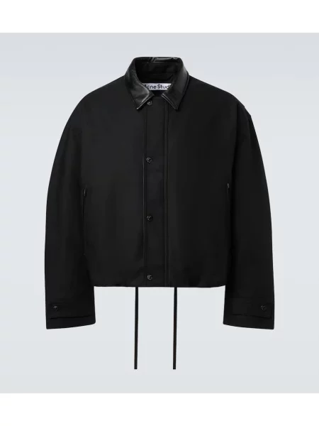 Geanta de piele Acne Studios negru