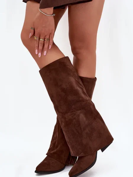 Полуотворени обувки Boto с ресни кафяво