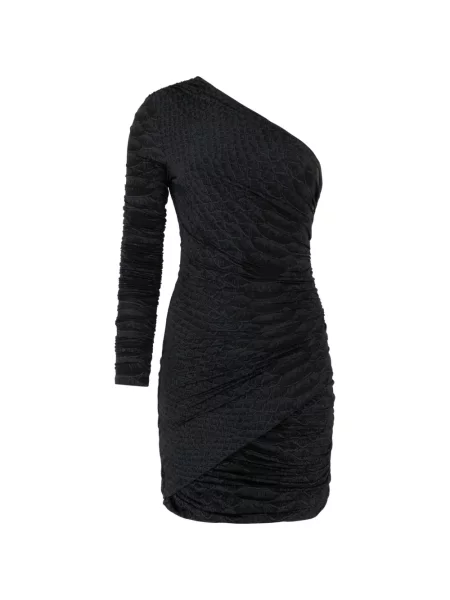 Rochie mini Roberto Cavalli cu volane cu un umăr gol negru