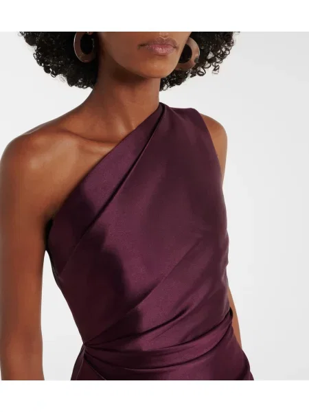 Rochie Solace London din satin drapată violet