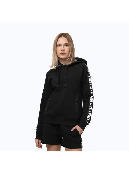 Bluză pentru femei Pitbull Explory Tape Hooded black negru