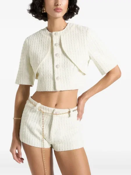 Top Manière De Voir din tweed alb