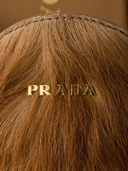 Papuci tip mules Prada din piele slip-on maro