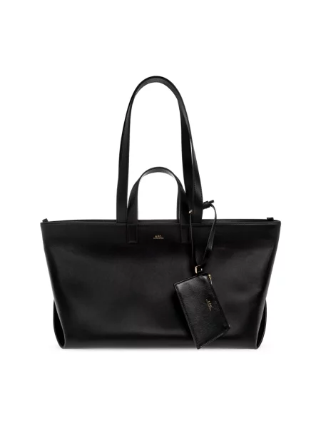 A.P.C. torebka shopper skórzana le drummer czarna