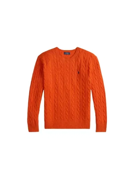 Sweter Polo Ralph Lauren wełniany pomarańczowy