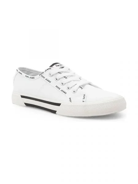 Pepe Jeans London Teniși BRADY RIB W alb