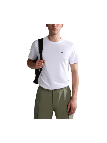 T-shirt z wyhaftowanym logo Napapijri biała