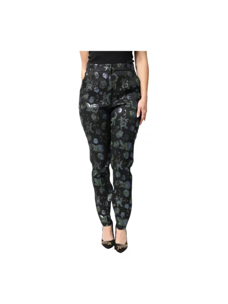 Spodnie Dolce And Gabbana w kwiatki niebieskie