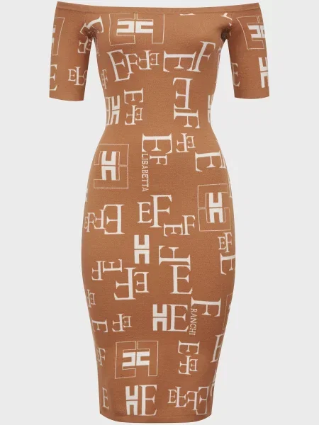 Платье Elisabetta Franchi коричневое