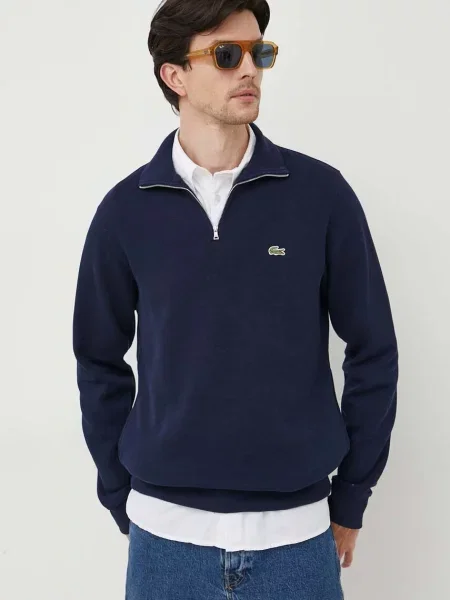 Lacoste pulover de bleumarin cu turtleneck