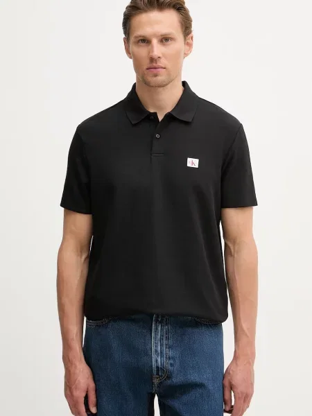 Tricou polo Calvin Klein Jeans negru