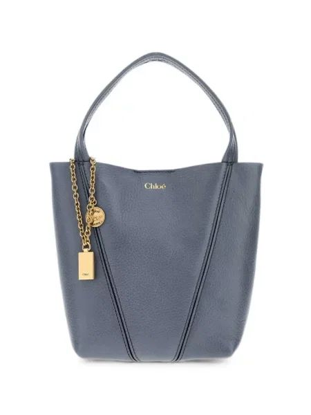 Geantă shopper Chloé din piele albastru