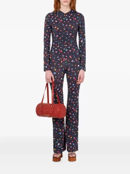 Pantaloni Love Moschino din jerseu negru