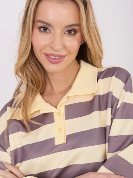 Bluză Italy Moda cu dungi cu mâneci scurte scurtă