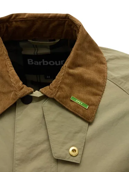 Gulerat geacă Barbour de catifea cord verde