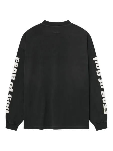 Lung tricou Fear Of God cu imagine negru