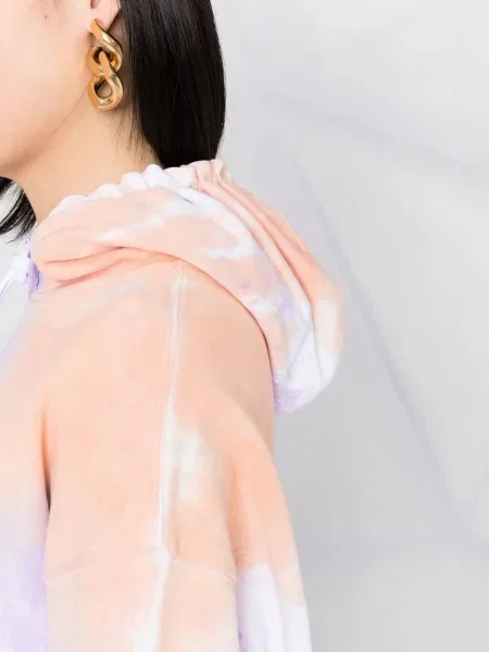 Bluza z kapturem Msgm z nadrukiem fioletowa