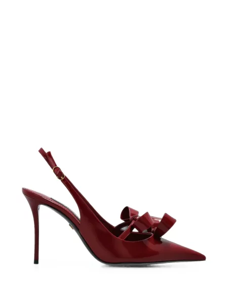 Pantofi cu toc Dolce & Gabbana cu funde slingback roșu