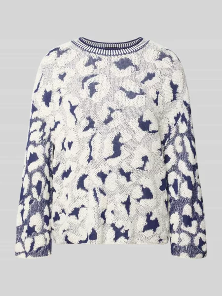 Sweter o kroju relaxed fit w dzianinowym stylu Marc Cain biały
