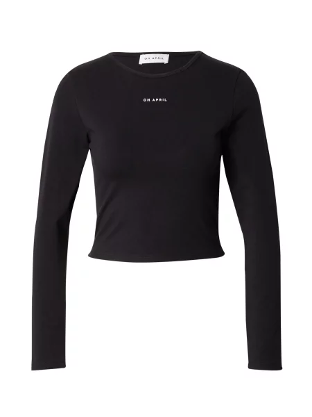 OH APRIL Tricou Ica negru alb