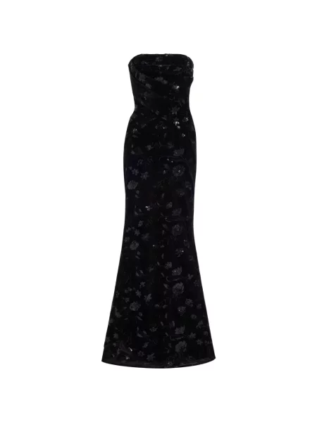 Rochie maxi Elie Saab fără bretele negru