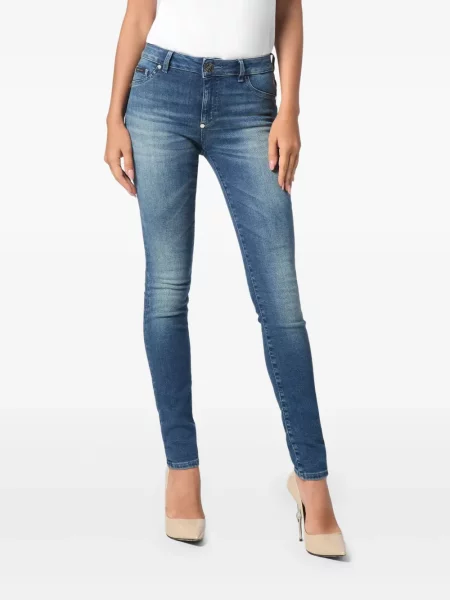 Blugi Philipp Plein cu broderie albastru