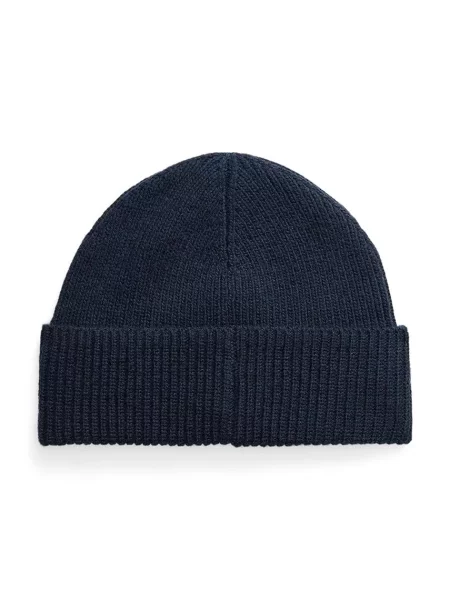 Czapka Polo Ralph Lauren wełniana casual niebieska