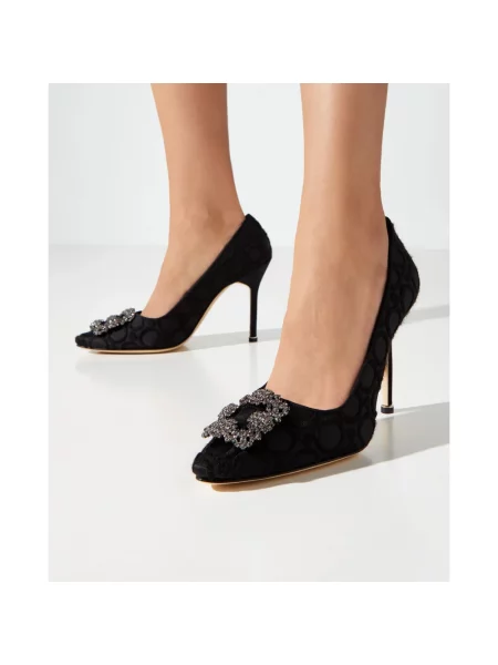 Czółenka Manolo Blahnik skórzana czarna