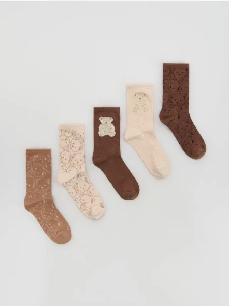 Reserved Візерунчасті шкарпетки набір з 5 коричневий