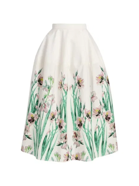 Fustă midi Erdem cu model floral cu imagine alb