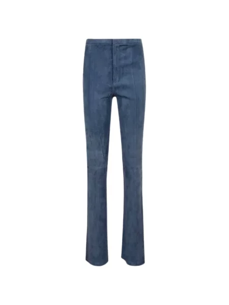 Pantaloni Stouls din piele de căprioară albastru