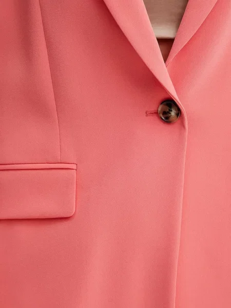 Однотонный пиджак Boss однобортный розовый