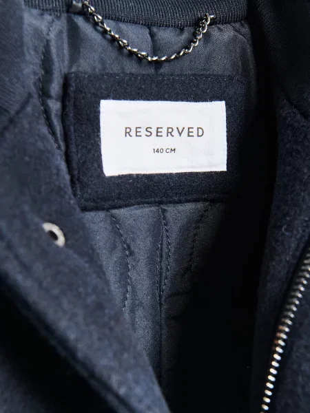 Reserved Пальто з тканини з додаванням вовни темно-синій синє