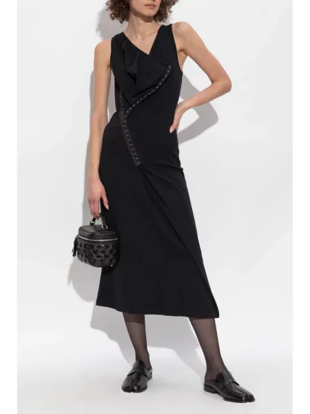 Rochie midi Mm6 Maison Margiela până la genunchi de costum negru