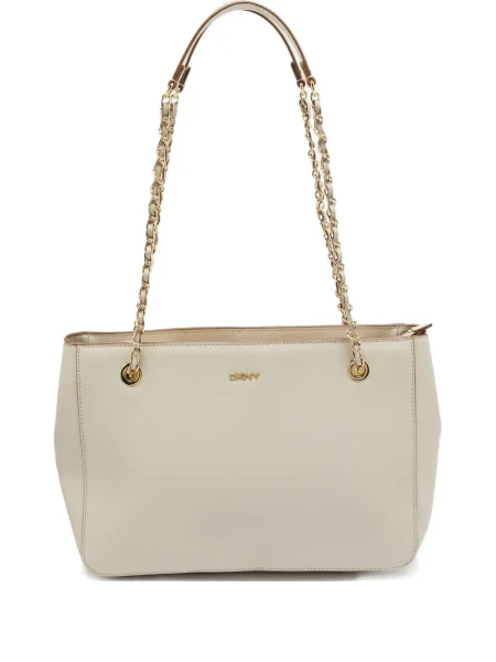 Geanta de piele Dkny din piele alb