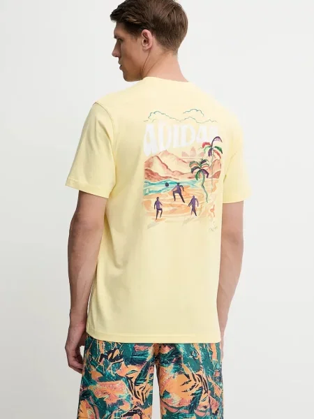 Tričko adidas Originals Graphic Tee s potiskem žlutá