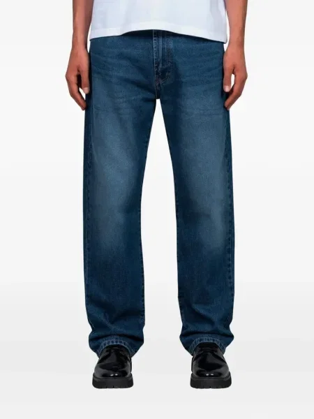 Дънки straight leg Carne Bollente със сърца синьо