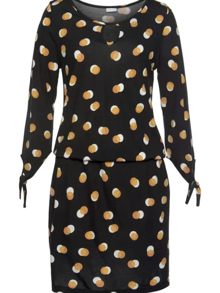 BUFFALO Rochie de plaja negru / galben alb