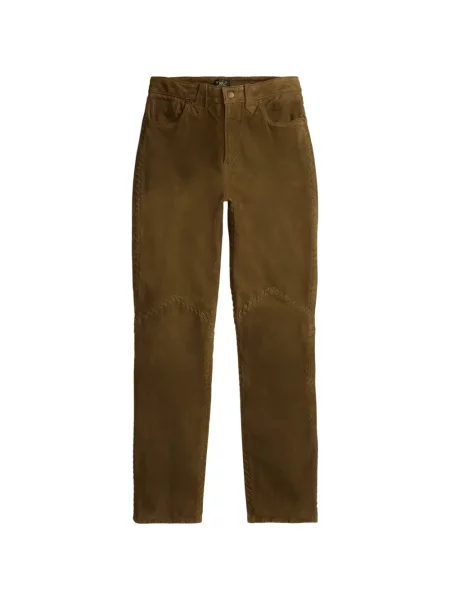Pantaloni Ralph Lauren Rrl din piele de căprioară maro
