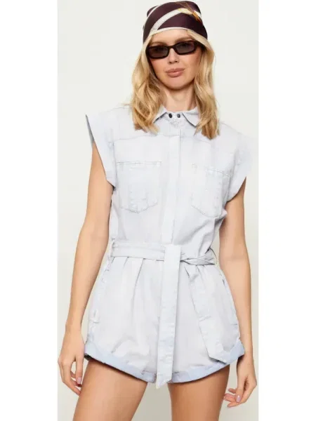 One Teaspoon Denim salopetă BANDIT AVIATOR MINI albastru