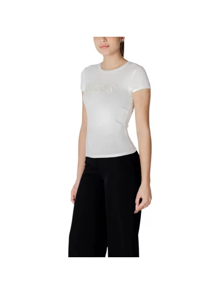 Guess T-shirt Écru Regular Fit bijela